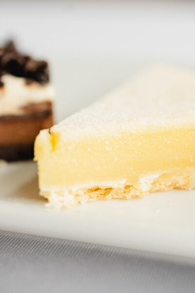 close up of lemon pie