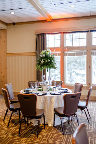 wedding dinner tables with decorations