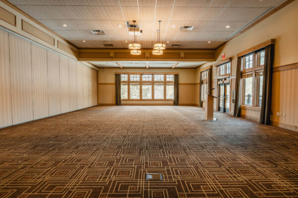 presentation podium in the North Ballroom at Bunker Hills Event Center